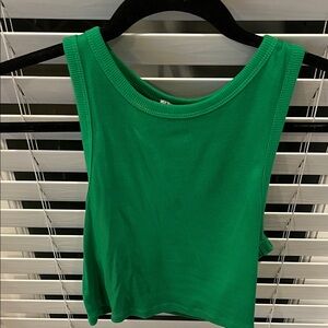 Zara Vibrant Green Ribbed Tank Top